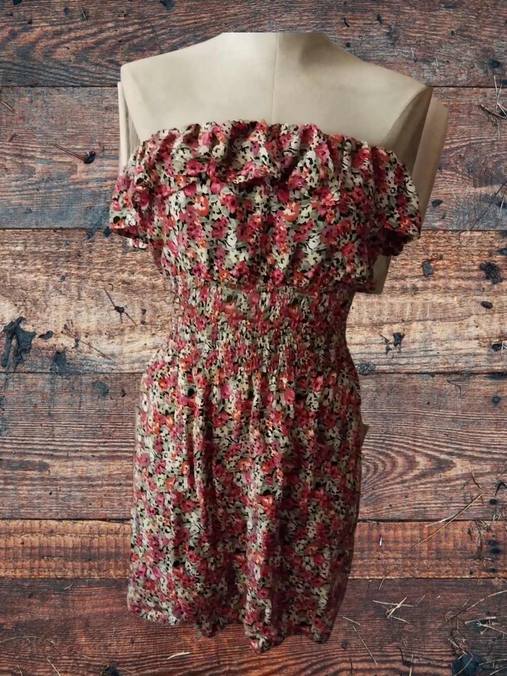 Strapless Floral Smocked Sundress -
